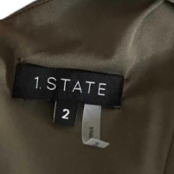 1. State Green Side Tie Slip Dress 2 - Picture 3 of 6